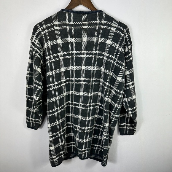 Diane Von Furstenberg Cardigan Women S Plaid Retro Preppy Grunge 90s Academia - Picture 2 of 6